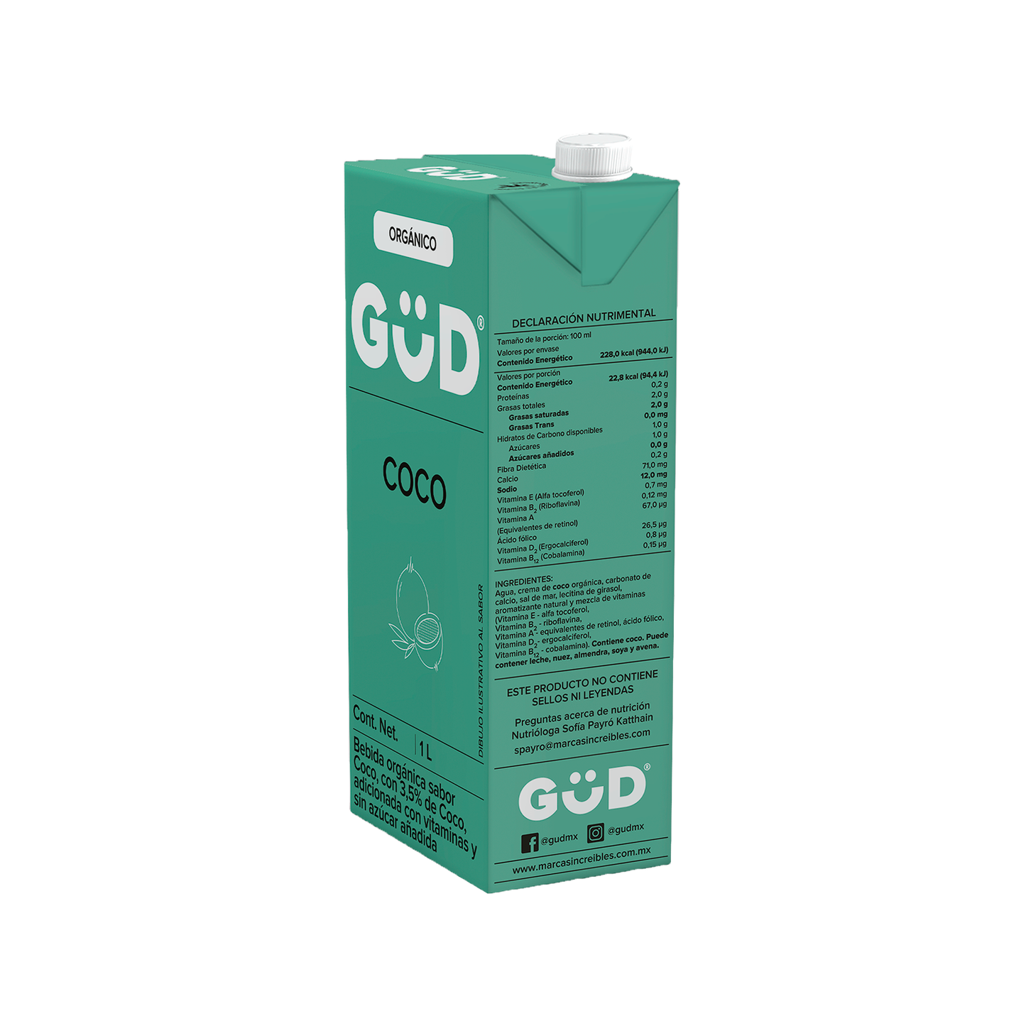Bebida orgánica Coco GUD