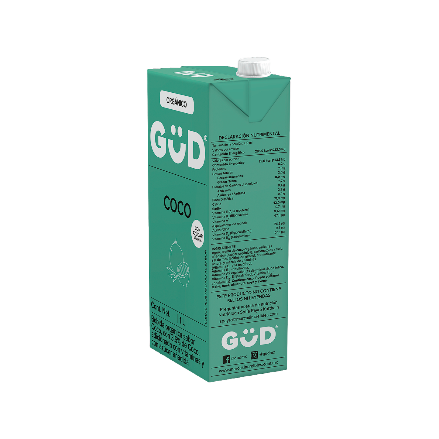 Bebida orgánica Coco GUD
