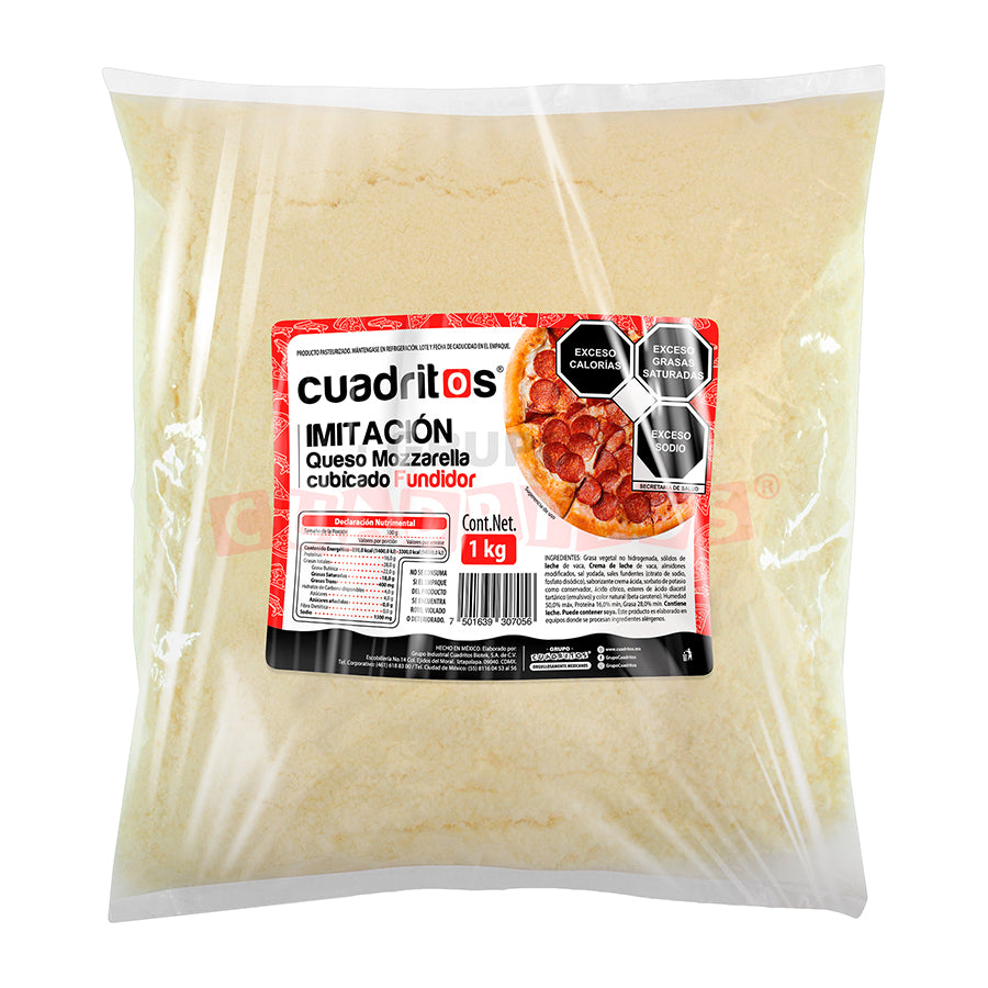 Queso Mozzarella Cubicado Cuadritos