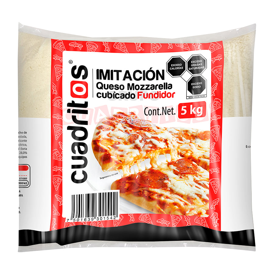 Queso Mozzarella Cubicado Cuadritos