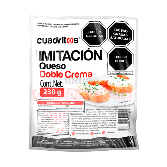 Queso Doble Crema Cuadritos